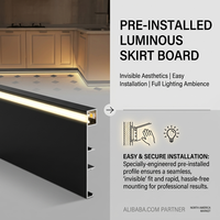 Plinthe LED moderne avec base en alliage d'aluminium, éclairage de plinthe LED pour mur et sol, plinthe LED en aluminium