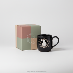 Tazza in Ceramica Nera Personalizzabile con Logo, Tazza Fantasma per <span class=keywords><strong>Halloween</strong></span>, per Caffè, Latte, Tè, con Manico, Regalo in Gres - Product Image 6