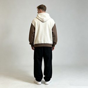 Men's Winter Terry Embroidered DTG Zipper Up High Quality Custom <b>Quilted</b> Hooded <b>Sweatshirt</b> - Product Image 5