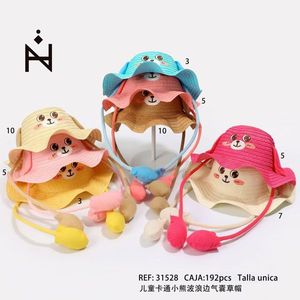 Cappello di paglia con airbag a forma di orso dei cartoni animati per bambini, taglia unica. - Product Image 3