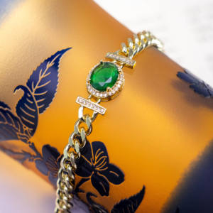 Pulsera de Cadena Clásica Bohemia Chapada en Oro Jade, Joyería de Moda para Hombres y Mujeres - Product Image 4