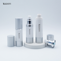 Flacon Cylindrique de Luxe en PP pour Soins de la Peau 15ml-200ml, Contenant Cosmétique Vide Airless avec Sérigraphie pour Crème Visage et Contour des Yeux