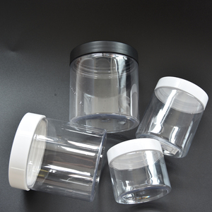 HAPUTA PET Clear Plastic candy food Containers Jar with Aluminum Screw Cap Top