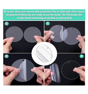 Móc Khóa <span class=keywords><strong>Acrylic</strong></span> Tròn 2Inch 2.5Inch 3Inch Móc Khóa Trang Trí Đĩa Trong Suốt Hình Tròn <span class=keywords><strong>Acrylic</strong></span> Trống Có Lỗ Để Tự Làm Bằng Nhựa Vinyl - Product Image 2