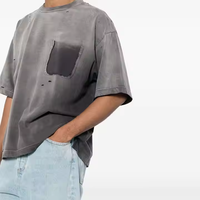 T-shirt de décapage lourd personnalisé fabricant surdimensionné Rip Old Vintage 100% coton col rond lavé T-shirt pour homme
