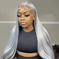 Perruque Lace Front HD Transparente 13x4 Body Wave en Fibre Haute Température Gris Argenté Pré-Pluckée Vente en Gros par Senmu Beauty
