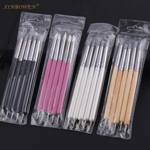 Xinbowen 5 Cái Set Điêu Khắc Gốm Polymer Đất Sét Chấm Công Cụ Cao Su Brush Art Mô Hình Công Cụ Cho Nail Và Craft - Product Image 1