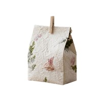Sacs cadeaux en papier biodégradable à base de plantes, faits à la main, avec motif de feuilles, poche plate, clip – Sacs cadeaux pour souvenirs, bonbons, anniversaires, fêtes