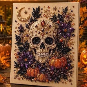 Kit DIY d'art en perles fantôme d'Halloween, Art sur <span class=keywords><strong>toile</strong></span> fantôme effrayant et citrouille, Ensemble de loisirs créatifs en mosaïque de perles pour peinture diamant 3D mignonne, pour la décoration intérieure - Product Image 4