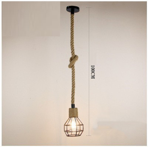 Ayarlanabilir yükseklik uzunluğu sarkıt aydınlatma çift kafa kenevir halat örgülü kordon tek tek E27/E26 kafa kenevir kordon lamba tutucu vida - Product Image 4