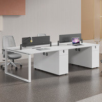 Ensemble de chaises de bureau à structure en acier épaissi pour postes de travail quatre personnes/double poste, bureaux 2/4 personnes, style moderne et épuré