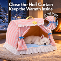 Lit-tente douillet pour chats et petits chiens, maisonnette intérieure pour chats, coussin moelleux, grotte de couchage, vente en gros OEM