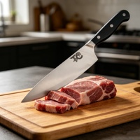 Lot de 5 couteaux de chef en acier inoxydable Tc Wholesale, couteaux à découper ergonomiques à manche creux, ensemble de couteaux de cuisine professionnels