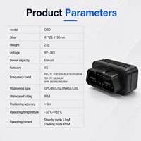 Traceur GPS OBD 4G 9-36V Plug&Play avec avertissement de survitesse, détection ACC, positionnement multi-protocoles, stockage cloud et gestion de flotte