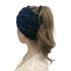 Bonnet tricoté pour femmes, <span class=keywords><strong>laine</strong></span>, décoiffé, chaud, <span class=keywords><strong>oreille</strong></span>, Crochet large, bandeaux colorés, chapeau, bonnets, tricots, 1 pièce DDA1392 - Product Image 3