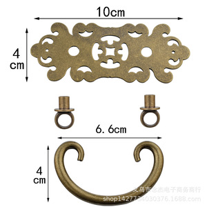 New Chinese Style Brass Drawer Handle 10x4cm Antique <b>Copper</b> Finish Furniture Pull Novelty Shape Durable - Product Image 1