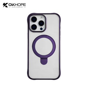 2024สินค้ามาใหม่ PC แบบแข็ง6สีเคสขาตั้งกล้องโลหะแบบแม่เหล็กกันกระแทกพับได้สำหรับ iPhone 15 - Product Image 6