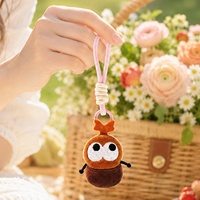 Porte-clés en peluche Kawaii en forme d'insectes (Coccinelle, Abeille, Escargot), mini-poupée, breloque de sac à dos, cadeau, vente en gros, peluches pour machine à griffes