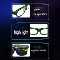 Lunettes EL rechargeables à l'ombre foncée avec lueur clignotante sans fil pour la remise des diplômes Halloween fête des pères