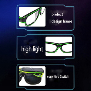 Gafas EL recargables de sombra oscura a Clara con brillo intermitente inalámbrico para la graduación de regreso a la escuela Halloween Día del padre - Product Image 3