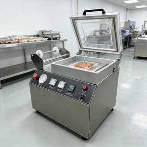 Machine d'emballage sous vide en acier inoxydable pour scellage <span class=keywords><strong>de</strong></span> barquettes, avec cadres <span class=keywords><strong>de</strong></span> découpe interchangeables, qualité alimentaire - Product Image 5