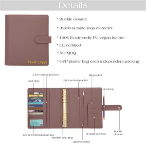 Hongbo Bán Chạy Nhất Tùy Chỉnh Da Bò Da 35Mm 6 Vàng Ngân Sách Nhẫn A5 Máy Tính Xách Tay Kế Hoạch Chất Kết Dính Hàng Năm Tổ Chức Tùy Chỉnh Thư Mục - Product Image 6