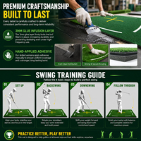 Tapis d'entraînement de golf 3D de haute qualité 5x5 pieds, tapis de practice de golf en double nylon pour l'entraînement au coup de balle