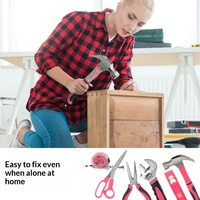 Ensemble d'outils ménagers en acier au carbone de 67 pièces, boîte à outils rose pour femmes, ensemble de pinces et de clés, vente en gros