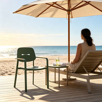 Chaise de jardin en aluminium au design original breveté, chaise de salle à manger moderne en métal antirouille pour hôtel, café