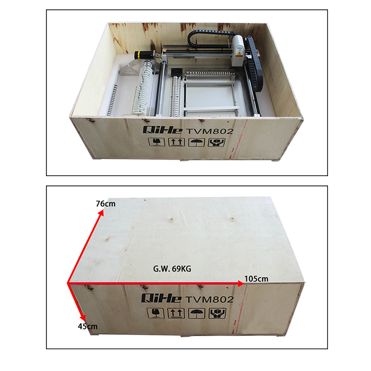 QIHE TVM802 Dual Vision Built-in Computer SMT Machine