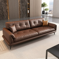 Nouveau canapé de bureau en cuir de luxe moderne RUIHE, idéal pour les zones de réception, de loisirs et de négociation, canapé trois places en ligne droite