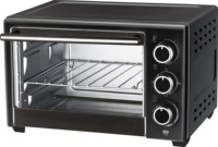 Four électrique de table compact - Mini four grille-pain avec boîtier métallique et porte en verre, capacité 18L, multifonction pour usage domestique