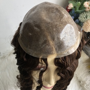 EMEDA-<span class=keywords><strong>Prótesis</strong></span> de <span class=keywords><strong>pelo</strong></span> de piel fina para <span class=keywords><strong>mujer</strong></span>, cutícula completa alineada, inyección de <span class=keywords><strong>pelo</strong></span> humano rizado - Product Image 6