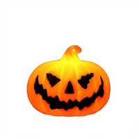 Ensemble de 3 lanternes citrouilles LED d'Halloween, lumières citrouilles suspendues en plastique, décoration orange pour le Festival des Fantômes