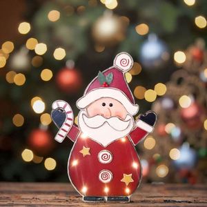 Décorations suspendues en bois de bonhomme de neige de Noël avec lumières pour la décoration des fêtes de Noël - Product Image 5