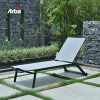 Artie Patio Aluminium Chaise Longue Chaise Longue Piscine Meubles Étanche Transat Extérieur Sling Chaise Meubles De Jardin