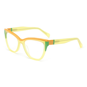 Nhà máy chuyên nghiệp của chất lượng cao mèo màu mắt bị chặn Acetate kính quang khung New lm2307 thiết kế - Product Image 4