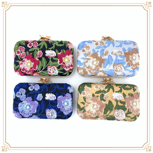 OC4386网上购物批发新设计手拿包绣花晚装包女士 - Product Image 1