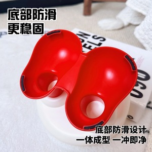 ชามสแตนเลสสำหรับสัตว์เลี้ยงพร้อมดีไซน์รอยยิ้มฐานสีแดงกันลื่นสำหรับสุนัขและแมวชามให้อาหาร 14x14x10.5 ซม. - Product Image 4
