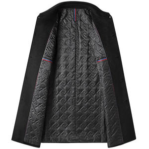 2024 automne/hiver couleur unie épaissi manteau étendu coupe-vent et résistant au froid hommes <span class=keywords><strong>anglais</strong></span> rétro laine manteau vêtements pour hommes - Product Image 5