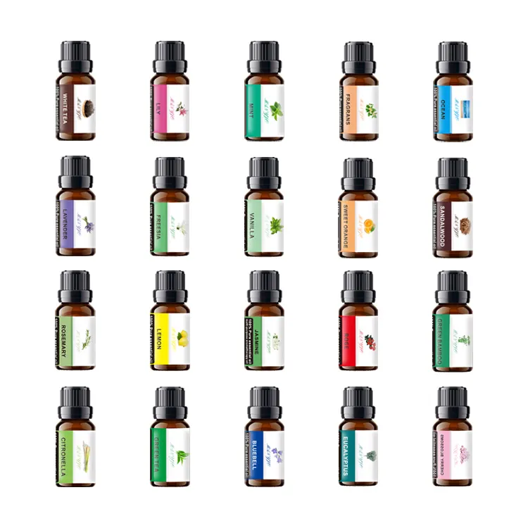 Diffusori all'ingrosso di fragranze profumate aromaterapia 20 tipi di aromi 100% puro olio essenziale biologico naturale di lunga durata