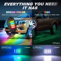 Kit de lampes LED 6Pods Rock Lamp, étanche IP68, RGBW, 72W, pour 4x4, éclairage tout-terrain, système d'éclairage automobile, commande par application