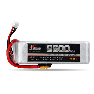 แบตเตอรี่ Lipo 7.4V 2600mAh 2S 60C อัตราสูงสำหรับเครื่องบิน RC แบบปีกคงที่การควบคุมระยะไกล - Product Image 1