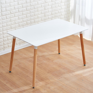 Tavolo da Pranzo Rettangolare <span class=keywords><strong>in</strong></span> <span class=keywords><strong>Legno</strong></span> e Plastica MDF, Design Moderno Minimalista Personalizzato, 6 Posti, Industriale, Durevole e Stabile - Product Image 4