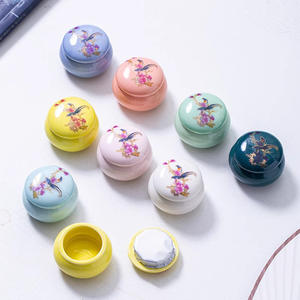 โถเซรามิกชุบทองขนาดเล็กสไตล์โบราณลิปบาล์มโถใส่ครีมกลิ่นหอมพร้อมฝาเกลียวใช้สำหรับเก็บอาหาร - Product Image 4