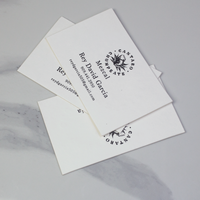 Carte de visite personnalisée haut de gamme en papier coton blanc épais avec logo débossé transparent, emballage pour l'identité de marque