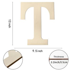 ตัวอักษรตัด DIY สำหรับตกแต่งบ้าน A-Z ตัวอักษรและตัวเลขไม้ ตกแต่งผนัง - Product Image 3