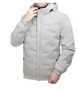 Manteau à capuche en duvet pour hommes Bomber d'hiver épais brillant Veste pour hommes