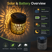 Lampe murale solaire décorative en fer ajouré, à projection LED changeante de couleur, résistante aux intempéries, motif Mandala Pivoine, pour jardin