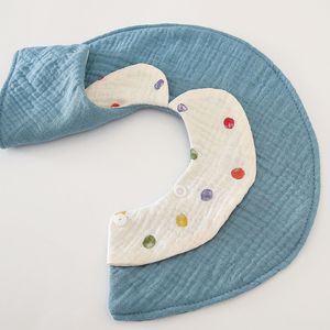 2025 venta al por mayor bebé lindo algodón <span class=keywords><strong>Saliva</strong></span> con collares estampados Baberos ajustables gruesos de seis capas para niñas y niños - Product Image 5